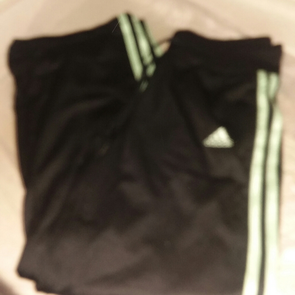 Adidas Black Pants Size small 100 percent polyster